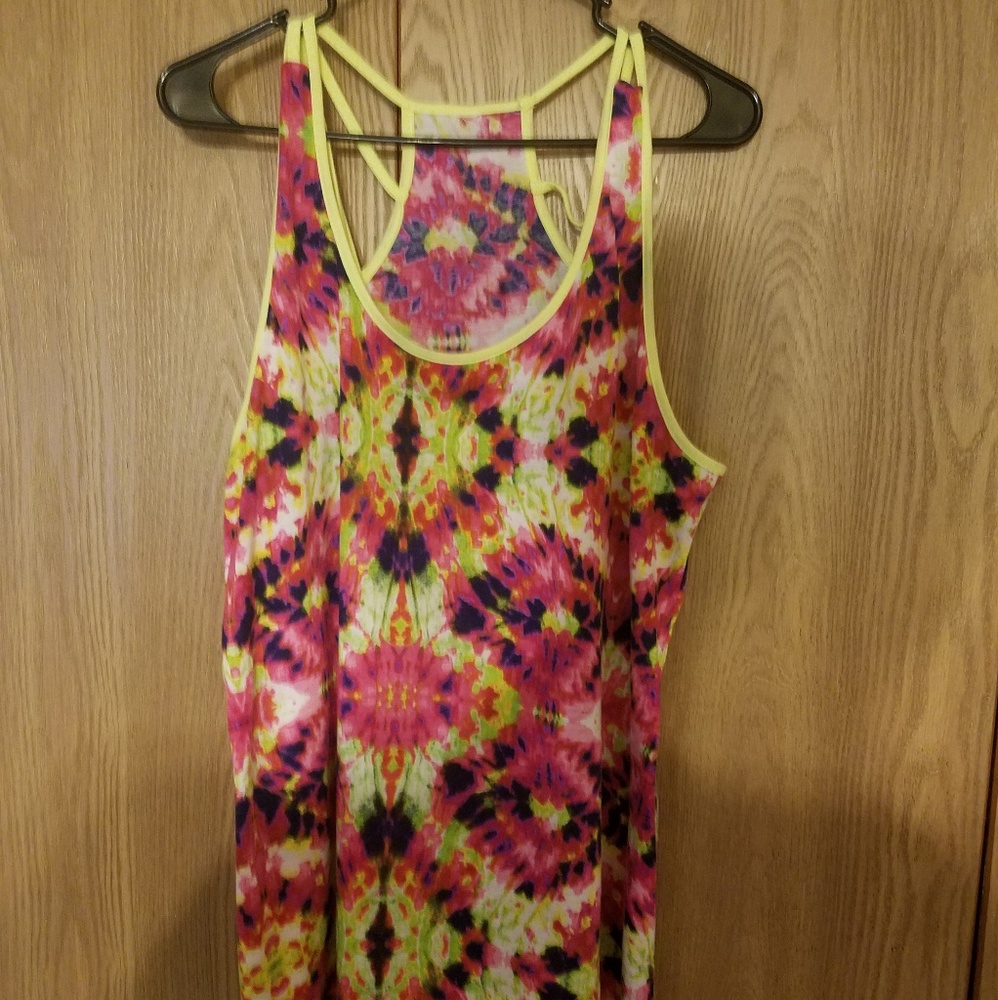 Pink and yellow patterned top